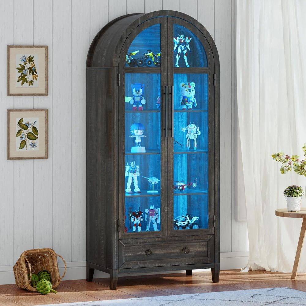 Glass Cabinet Display - Vetrina in Vetro Arcuato 73 con
