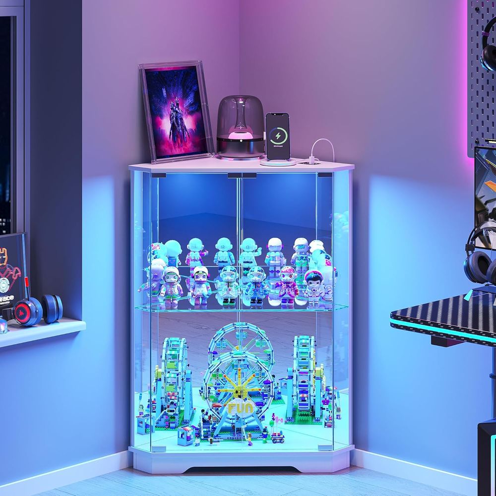Glass Cabinet Display - Vetrina a 2 Ripiani in Vetro