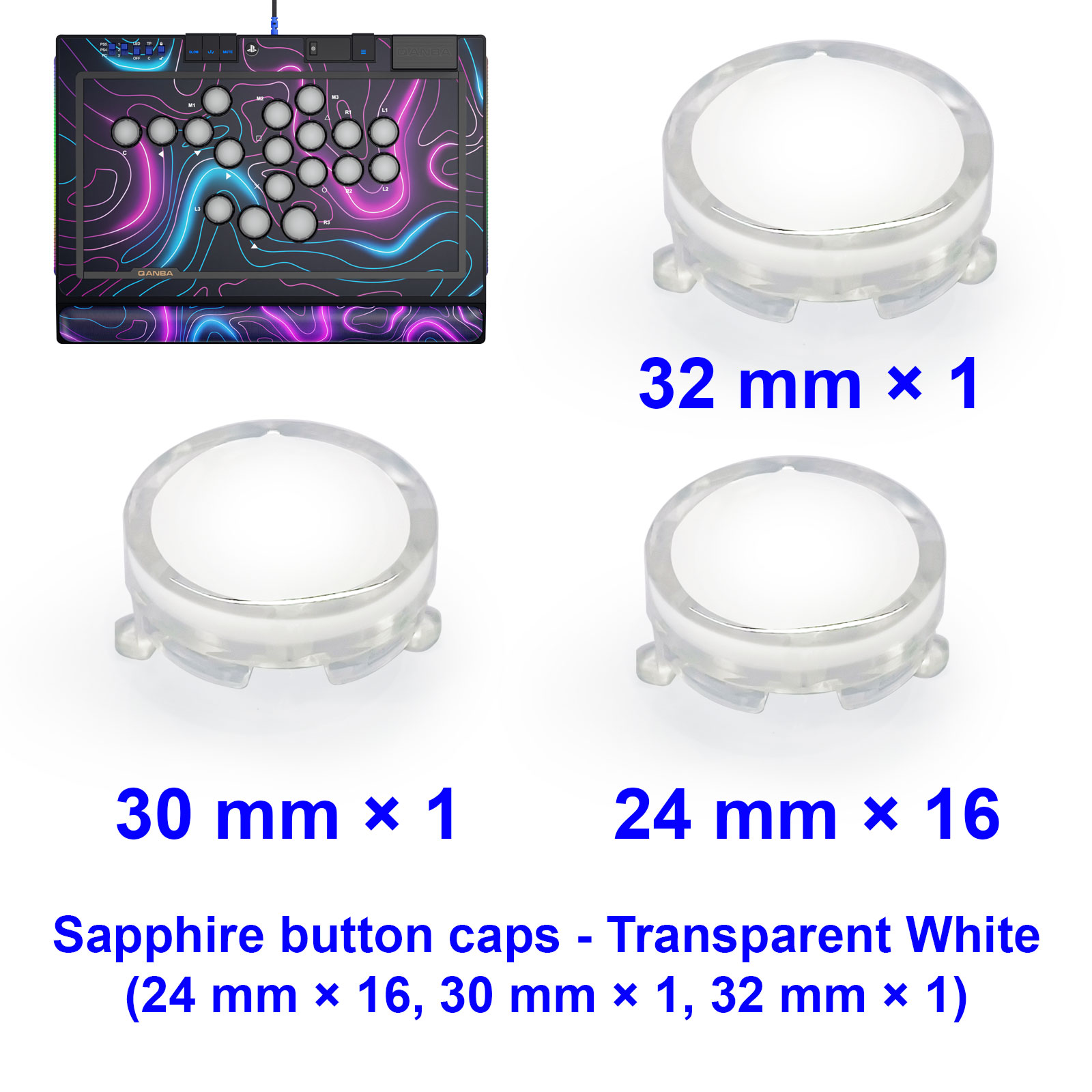 Joystick Arcade Parts - QANBA SAPPHIRE S1 Cappucci per Pulsanti