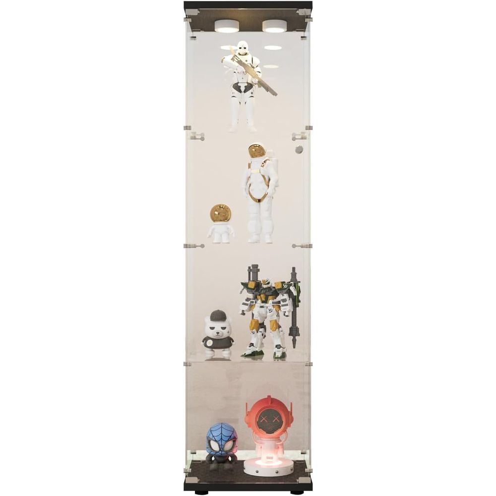 Glass Cabinet Display - Vetrina Illuminata a LED con Serratura