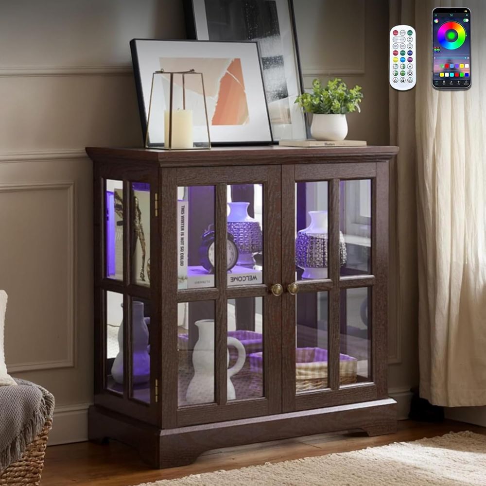 Glass Cabinet Display - Vetrina Illuminata a 32 LED con