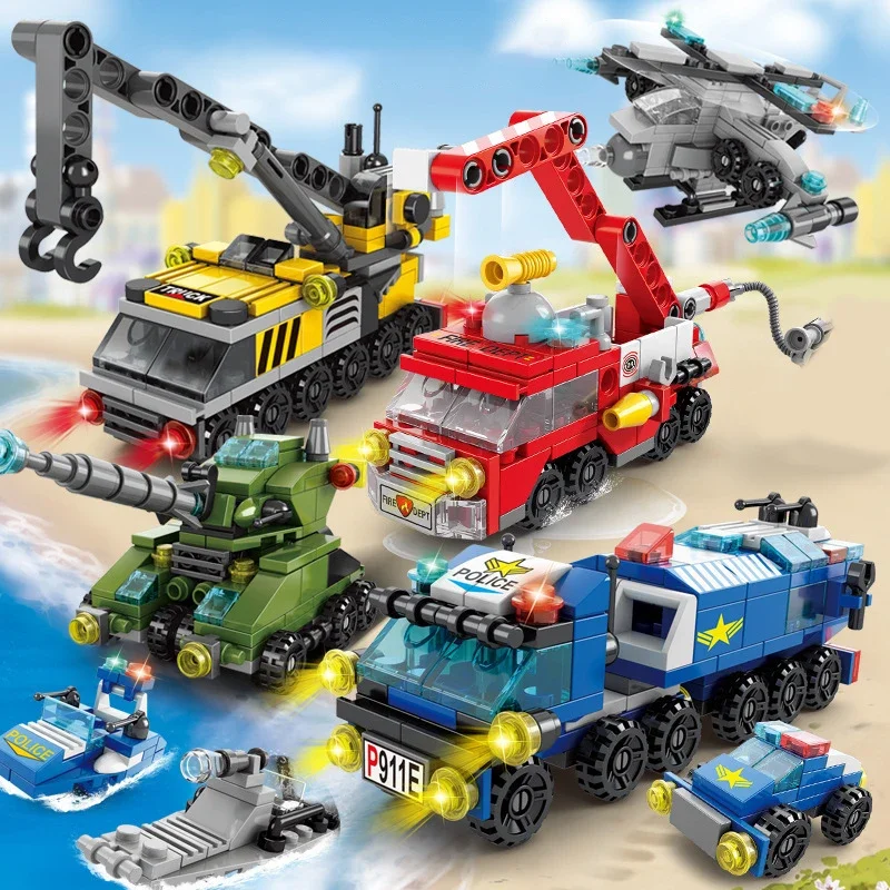 Claw Crane Machine - City Fire Car Building Blocks per