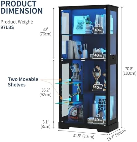 Vetrina Espositiva da 71'' con - Glass Cabinet Display recensione e prezzo