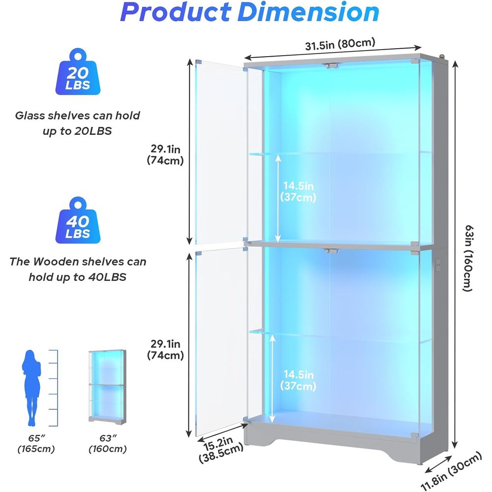 Vetrina in Vetro a 4 Ripiani c - Glass Cabinet Display recensione e prezzo