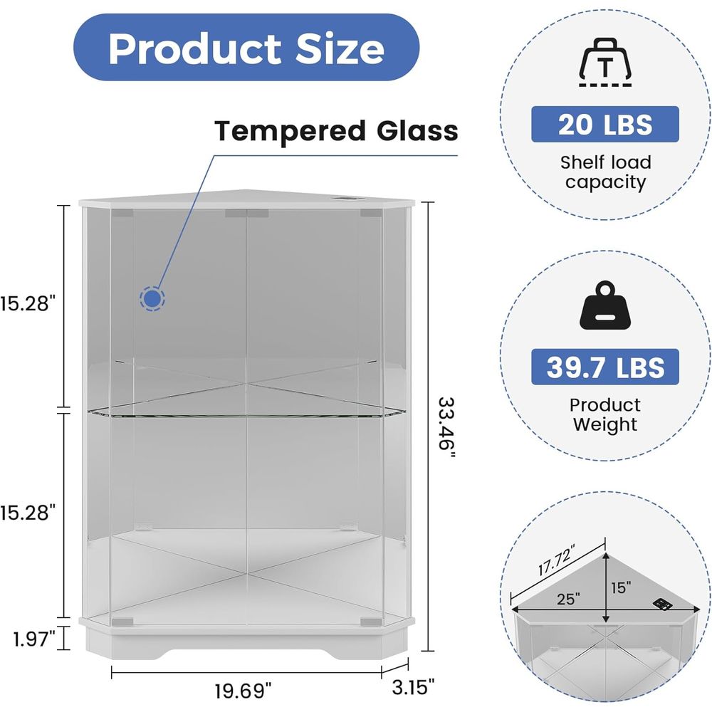 Vetrina a 2 Ripiani in Vetro c - Glass Cabinet Display recensione e prezzo