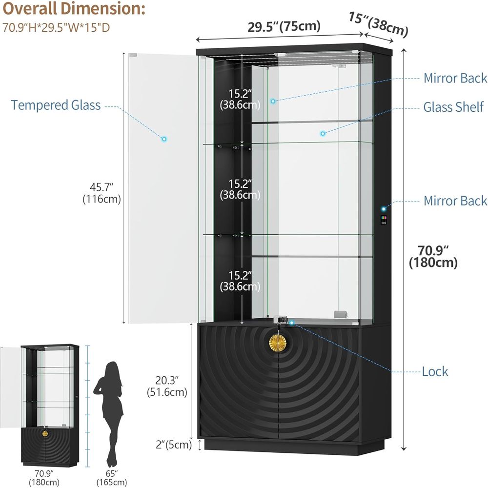 Vetrina in Vetro 71 con 4 Ripi - Glass Cabinet Display recensione e prezzo