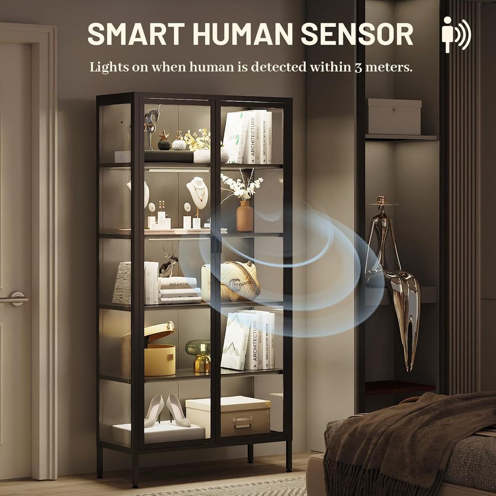 Vetrina alta in vetro con luci - Glass Cabinet Display recensione e prezzo