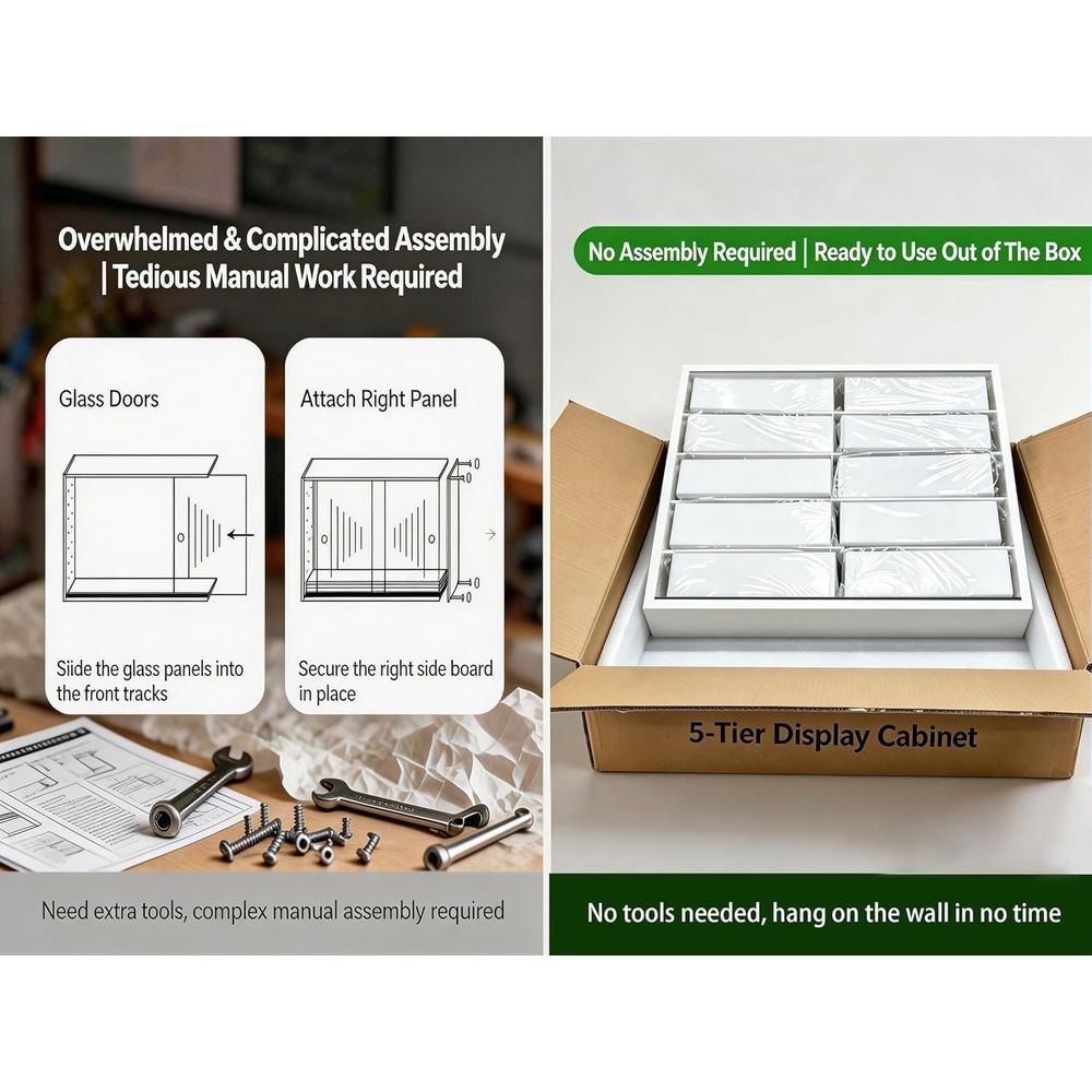 Espositore da Parete a 5 Ripia - Glass Cabinet Display recensione e prezzo