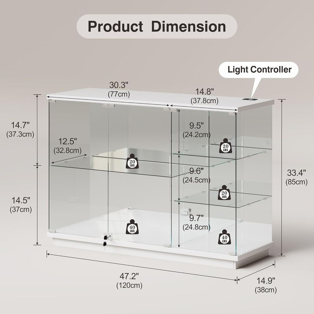 Vetrina Espositiva Bianca Luci - Glass Cabinet Display recensione e prezzo